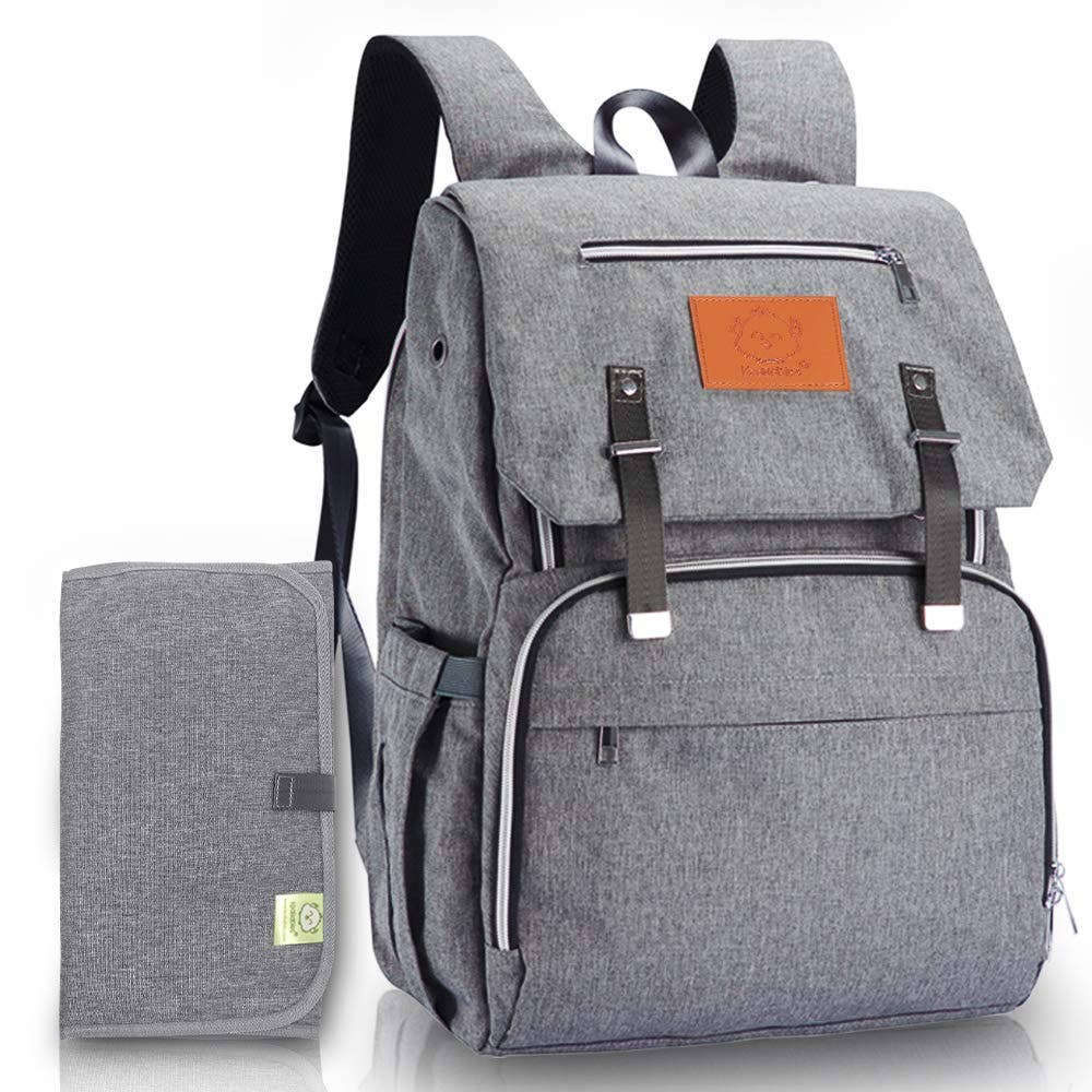 KeaBabies Explorer Diaper Backpack - Gray