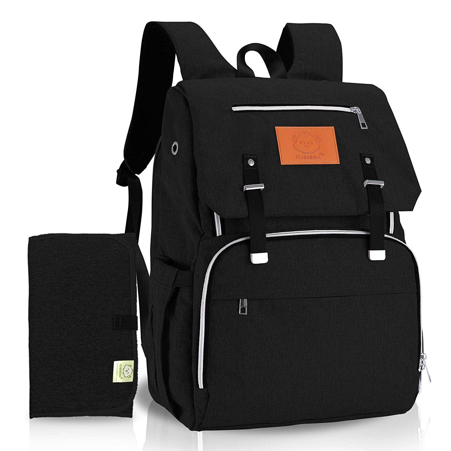 KeaBabies Explorer Diaper Backpack - Black