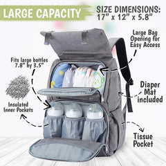 KeaBabies Large Capacity Diaper Backpack 