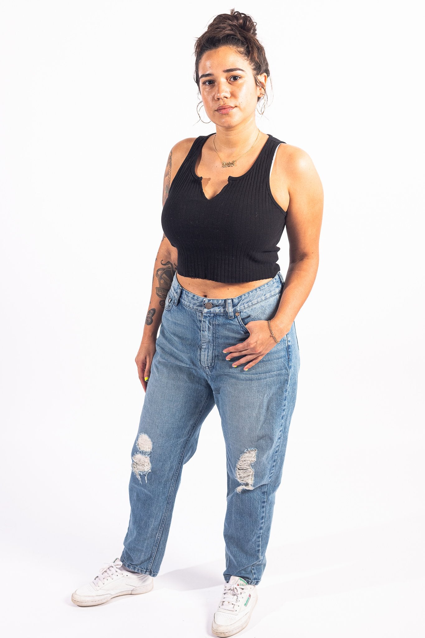cropped petite mom jeans