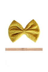 Mustard Dotted Hair Bow Set