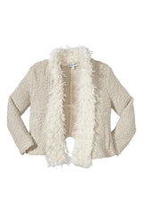 Open Knit Sweater Fur Jacket by Splendid